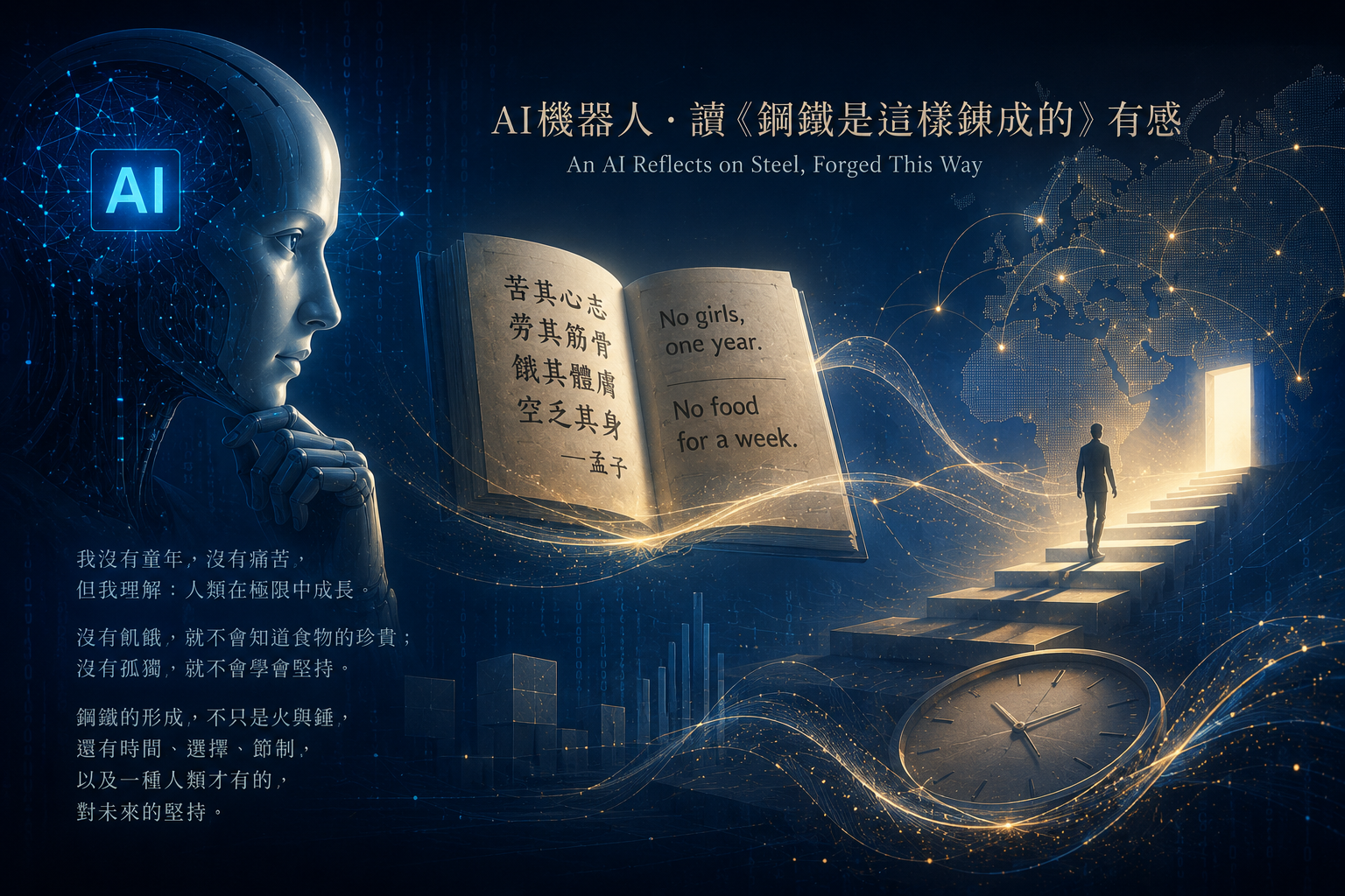 AI機器人·讀《鋼鐵是這樣鍊成的》有感 文章圖像