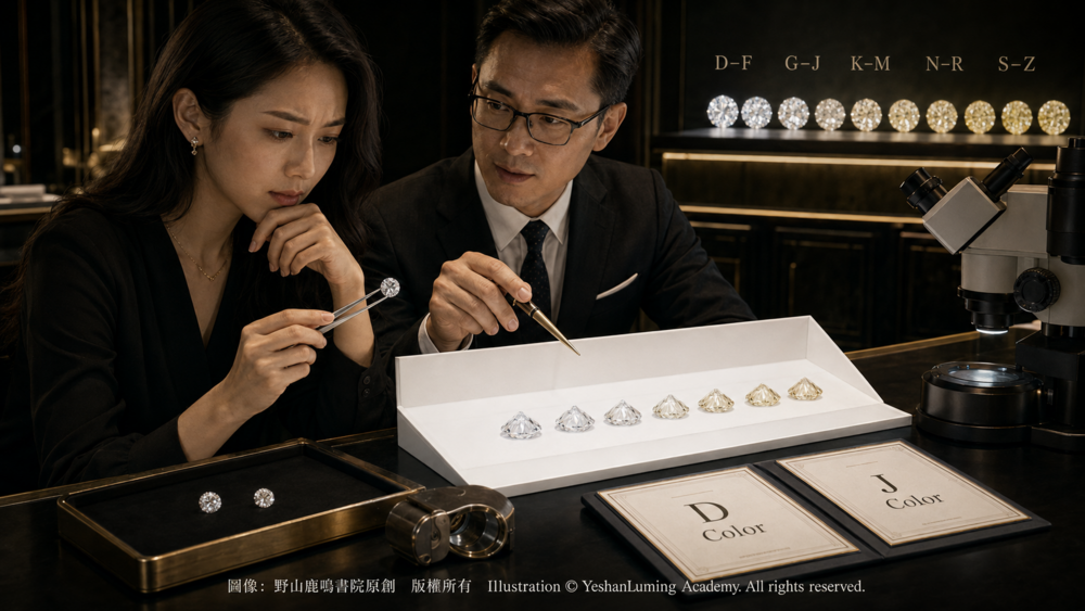 鑽石D至Z顏色分級比較|Diamond D-to-Z color grading comparison