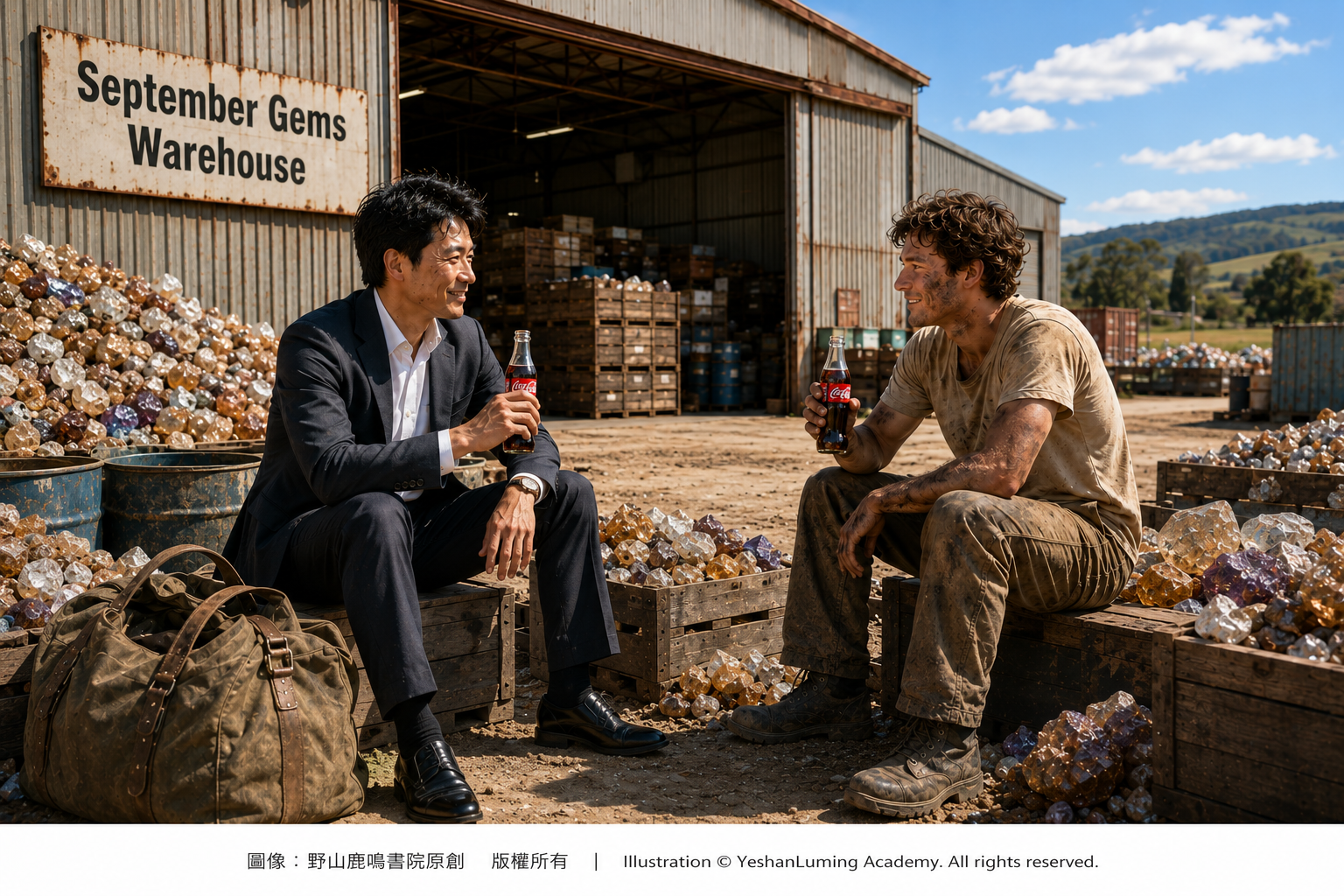 瑪瑙原石倉庫中場休息｜A break at the agate warehouse
