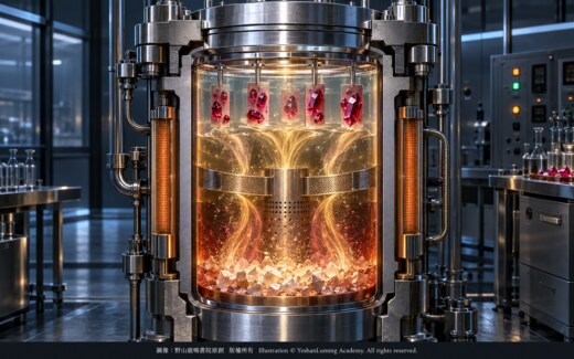 水熱法合成紅寶石生產示意|Hydrothermal synthetic ruby production